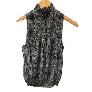 Ramy Brook Joyce Silk Printed Smocked Top XS